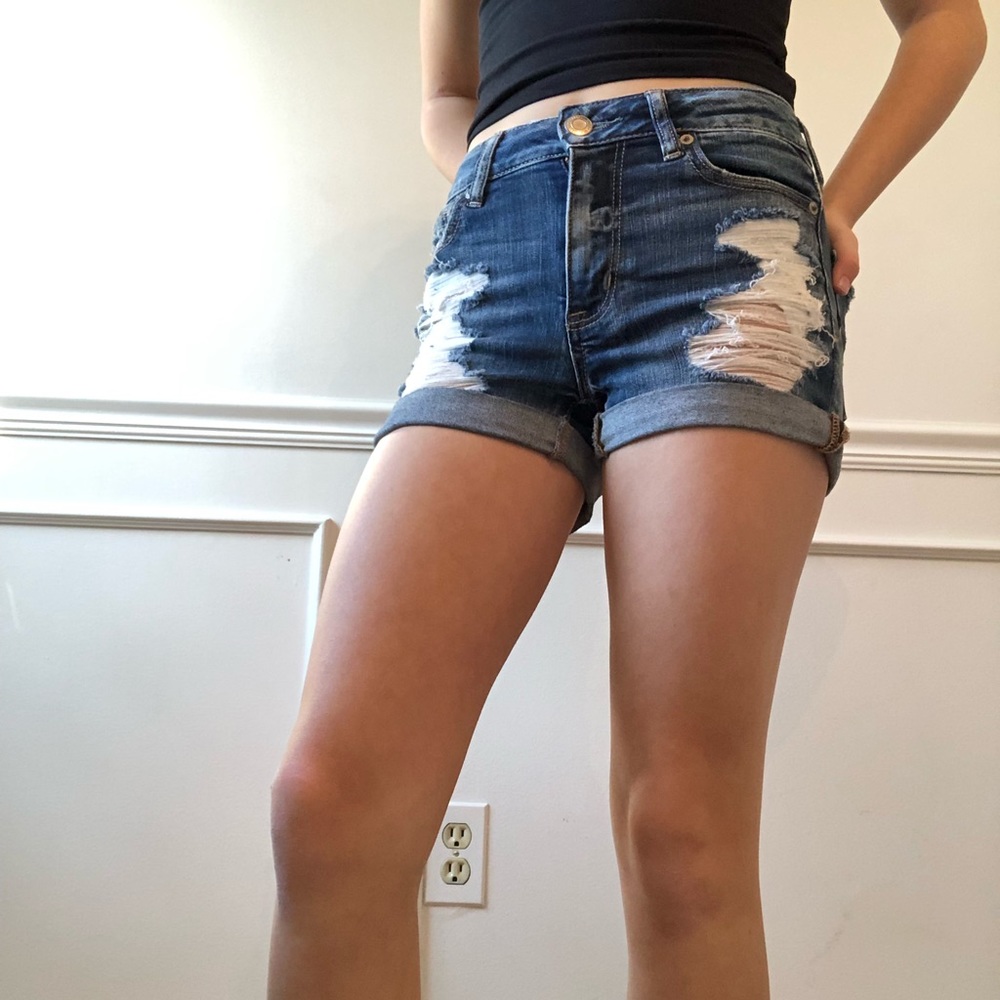 Distressed Jean Shorts